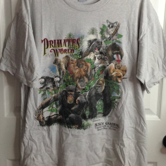 VTG 1992 Busch gardens Extinction is Forever; Primates of the World, XL, Conserv - Picture 1 of 4